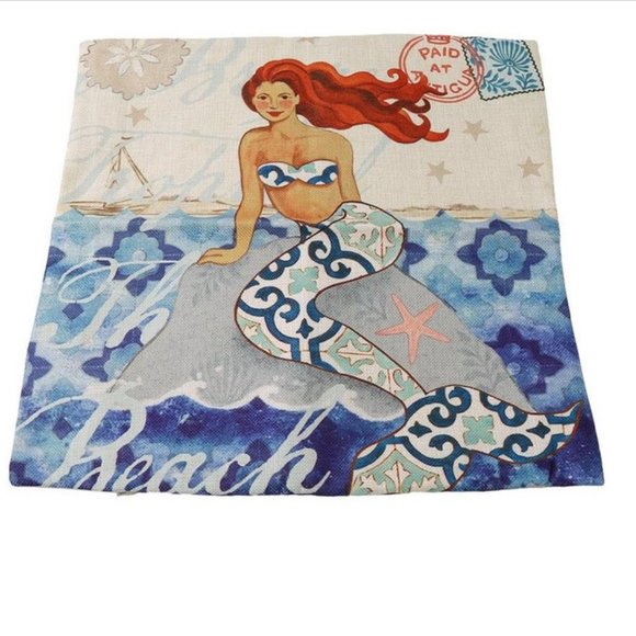 Mermaid Throw Pillow cover - Picture 3 of 4